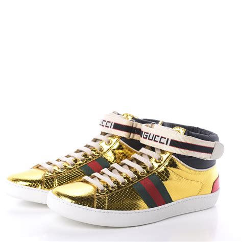 gucci sneakers with snake|Gucci ace metallic snakeskin sneakers.